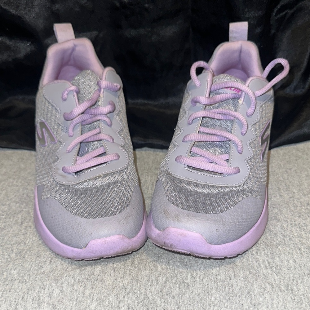 Skechers Gray and Purple Athletic Shoes for Performance